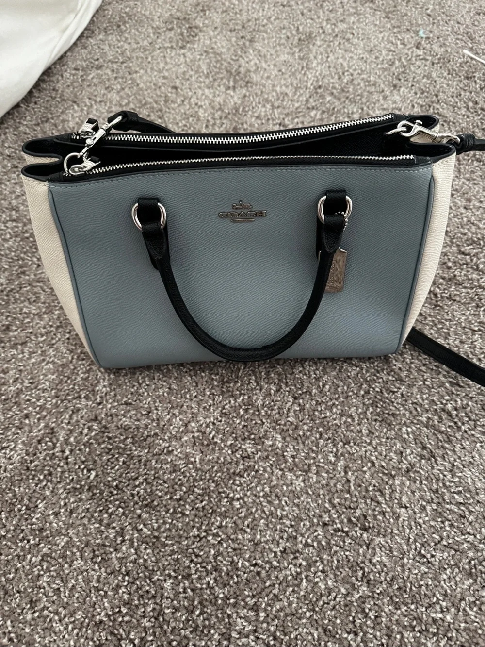 Coach Surrey Carryall color block leather